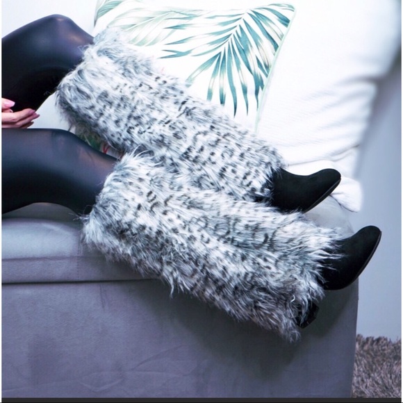 SALE FINAL DROP SHERPA BOOT COVERS FAUX FUR - Picture 1 of 5